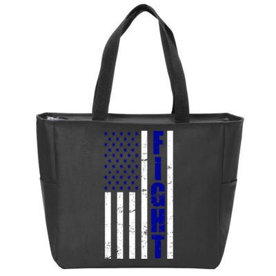 Fight Support Blue American Flag Zip Tote Bag