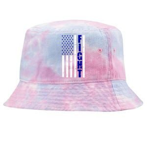 Fight Support Blue American Flag Tie-Dyed Bucket Hat