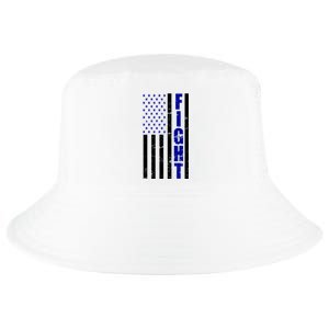 Fight Support Blue American Flag Cool Comfort Performance Bucket Hat