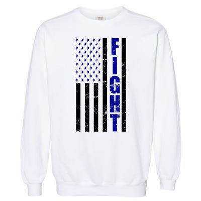 Fight Support Blue American Flag Garment-Dyed Sweatshirt