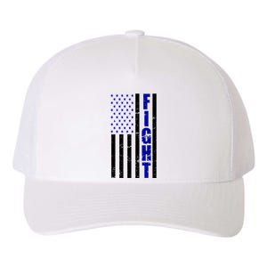 Fight Support Blue American Flag Yupoong Adult 5-Panel Trucker Hat