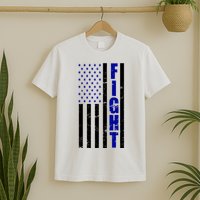 Fight Support Blue American Flag T-Shirt