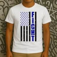 Fight Support Blue American Flag T-Shirt