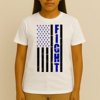 Fight Support Blue American Flag T-Shirt
