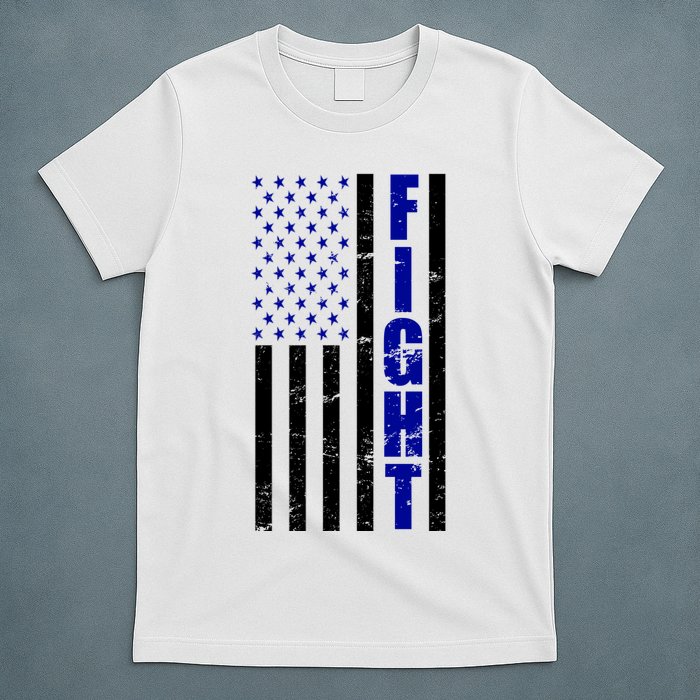 Fight Support Blue American Flag T-Shirt