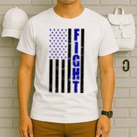 Fight Support Blue American Flag T-Shirt