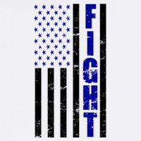 Fight Support Blue American Flag T-Shirt