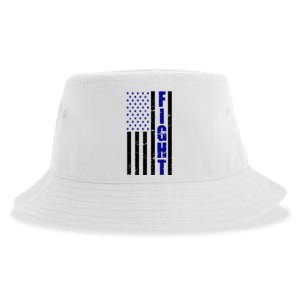 Fight Support Blue American Flag Sustainable Bucket Hat