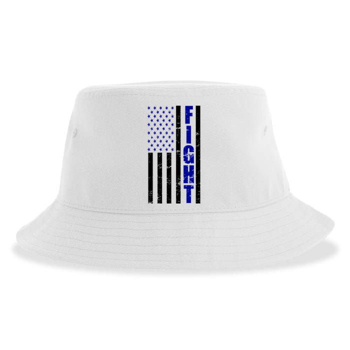 Fight Support Blue American Flag Sustainable Bucket Hat