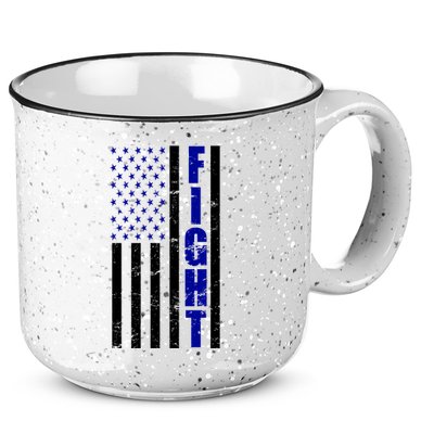 Fight Support Blue American Flag 15oz Campfire Ceramic Mug