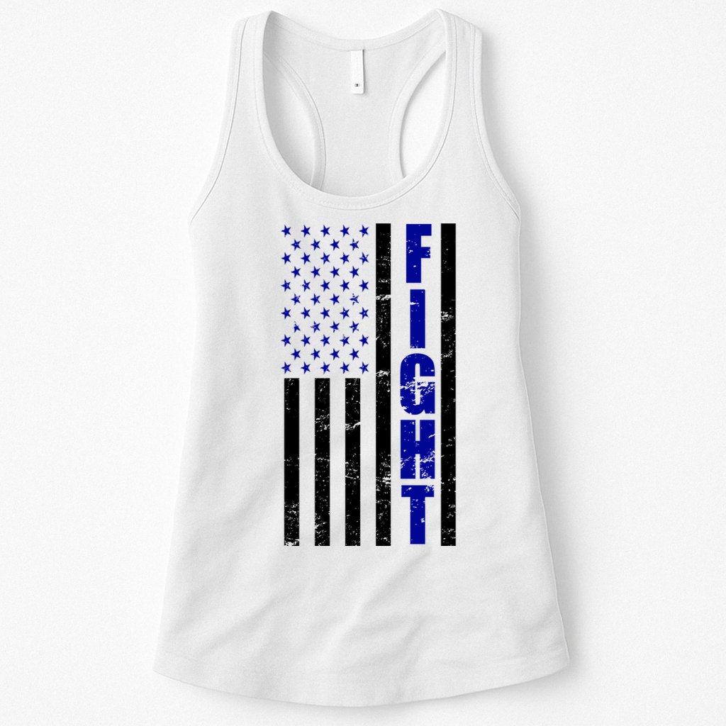 Fight Support Blue American Flag Womens Tank Top