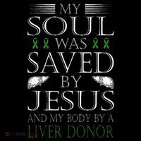 Funny Saved By Jesus And A Liver Donor Liver Transplant Drawstring Bag