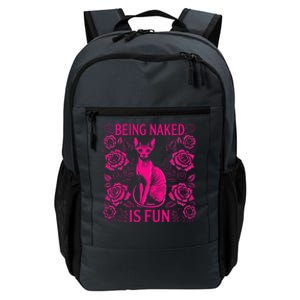 Funny Sphynx Being Naked Is Fun Floral Gothic Hairless Cat Daily Commute Backpack