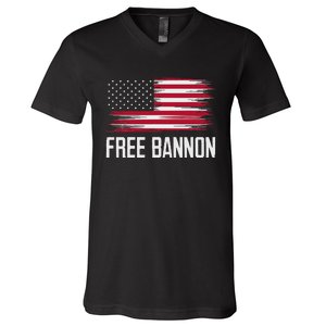 Free Steve Bannon Political Support V-Neck T-Shirt