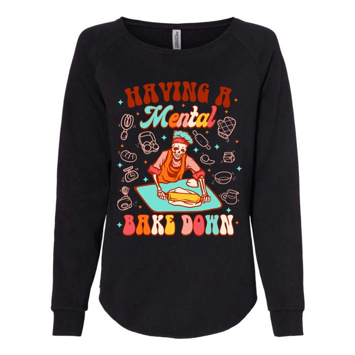 Funny Skeleton Baker Baking Lover Having Atal Bake Down Womens California Wash Sweatshirt