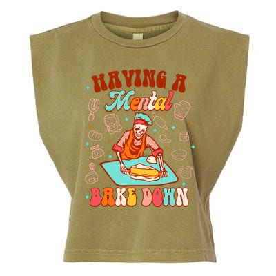 Funny Skeleton Baker Baking Lover Having Atal Bake Down Garment-Dyed Women's Muscle Tee