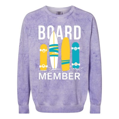 Funny Surfing Board Member Colorblast Crewneck Sweatshirt