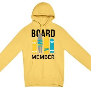 Funny Surfing Board Member Premium Pullover Hoodie