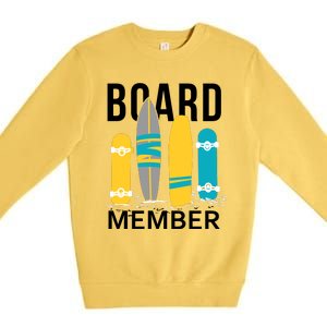 Funny Surfing Board Member Premium Crewneck Sweatshirt