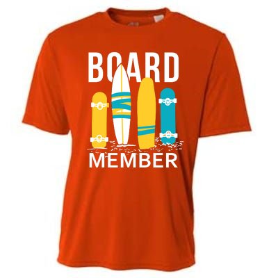 Funny Surfing Board Member Cooling Performance Crew T-Shirt