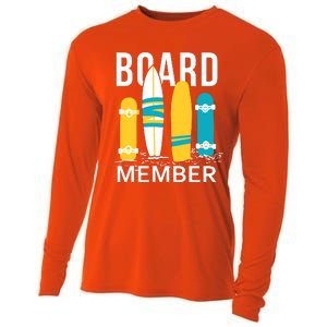 Funny Surfing Board Member Cooling Performance Long Sleeve Crew