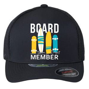 Funny Surfing Board Member Flexfit Unipanel Trucker Cap