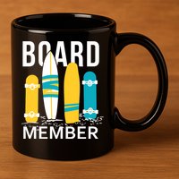 Funny Surfing Board Member 11oz C Handle Ceramic Mug