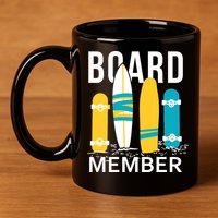 Funny Surfing Board Member 11oz C Handle Ceramic Mug