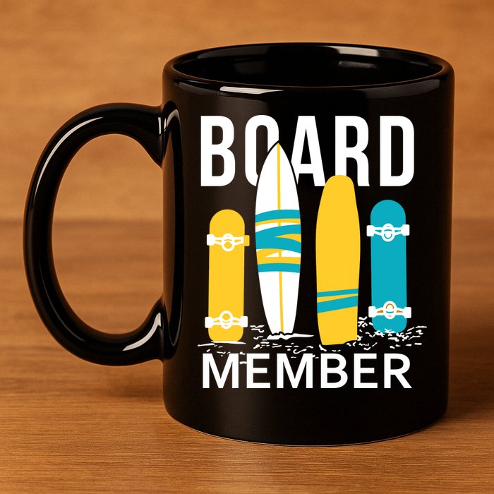Funny Surfing Board Member 11oz C Handle Ceramic Mug