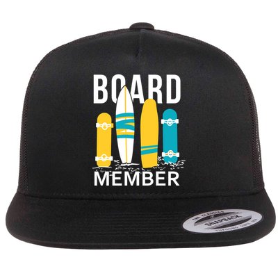 Funny Surfing Board Member Flatbill Hat