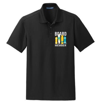 Funny Surfing Board Member Dry Zone Grid Polo