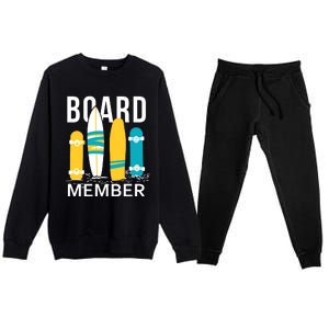 Funny Surfing Board Member Premium Crewneck Sweatsuit Set