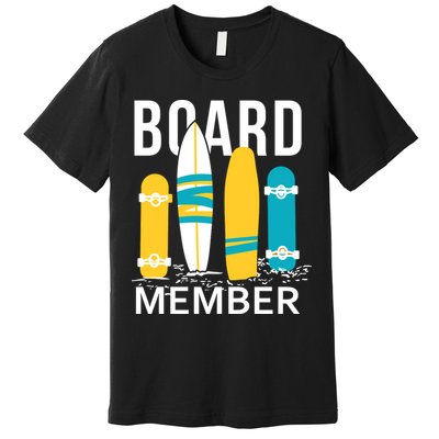 Funny Surfing Board Member Premium T-Shirt