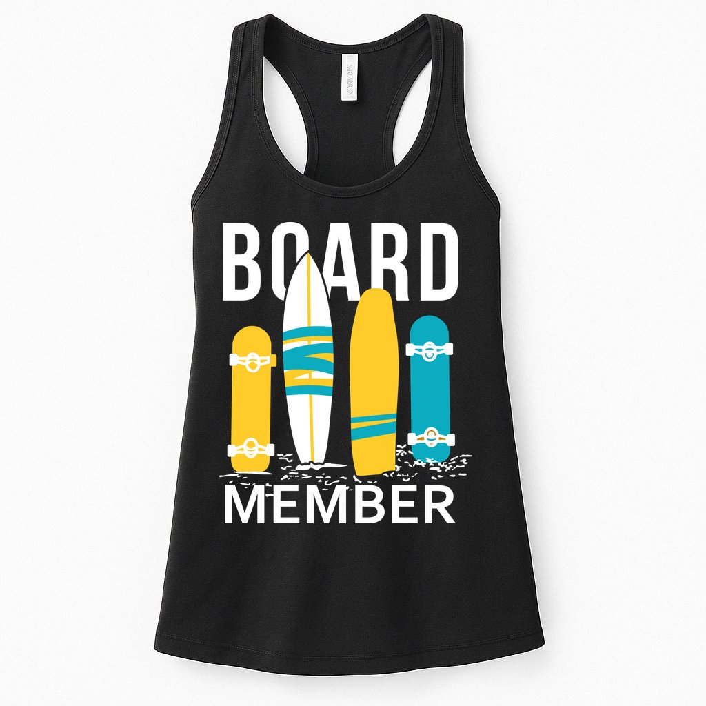 Funny Surfing Board Member Womens Tank Top