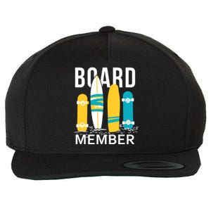 Funny Surfing Board Member Wool Snapback Cap