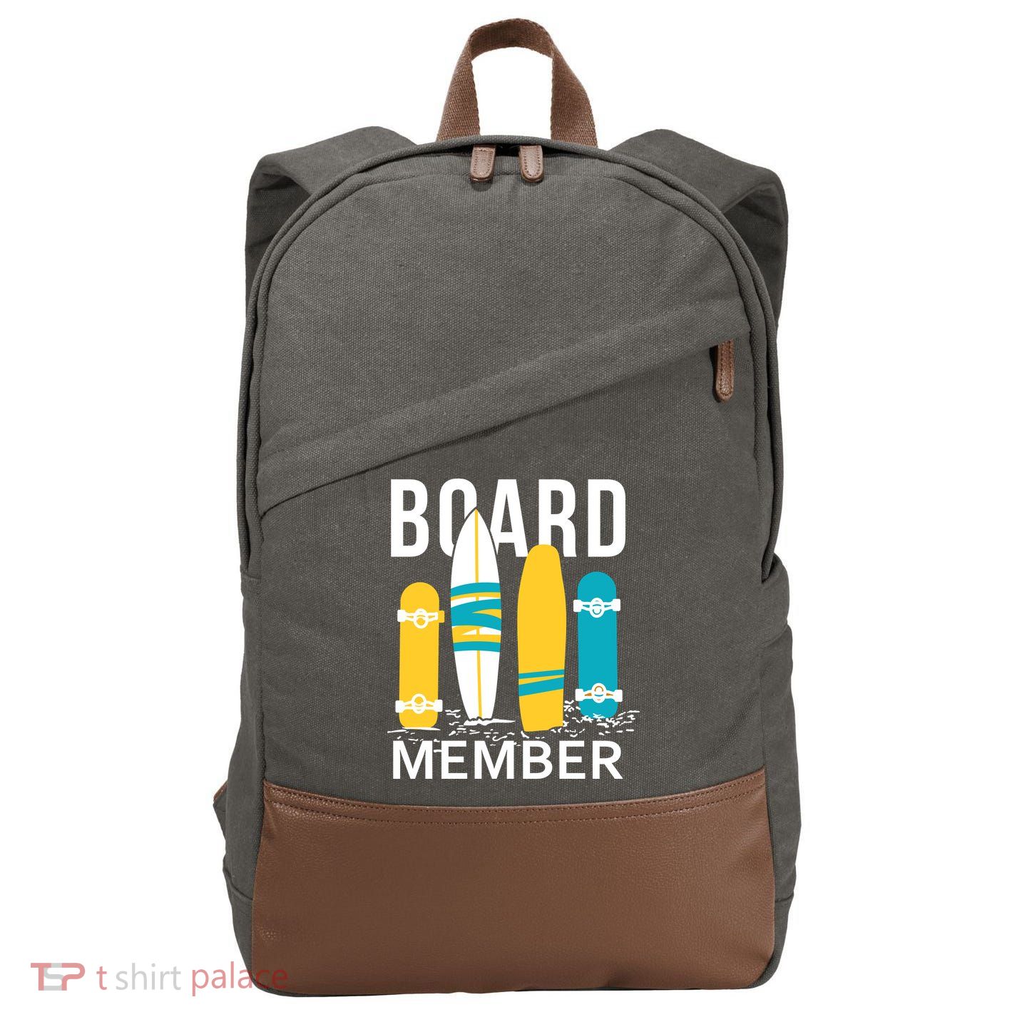 Funny Surfing Board Member Cotton Canvas Backpack