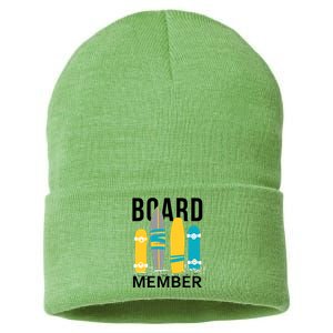 Funny Surfing Board Member Sustainable Knit Beanie