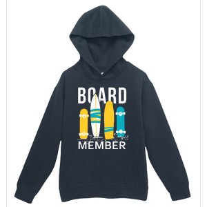 Funny Surfing Board Member Urban Pullover Hoodie