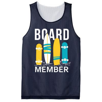 Funny Surfing Board Member Mesh Reversible Basketball Jersey Tank