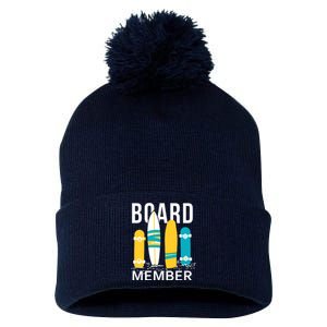 Funny Surfing Board Member Pom Pom 12in Knit Beanie