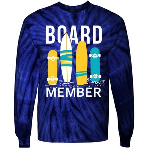 Funny Surfing Board Member Tie-Dye Long Sleeve Shirt