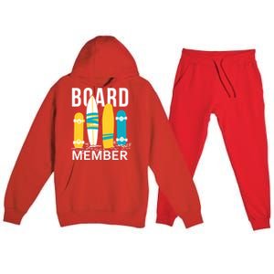 Funny Surfing Board Member Premium Hooded Sweatsuit Set