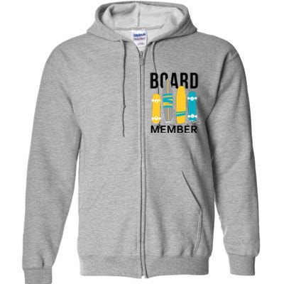 Funny Surfing Board Member Full Zip Hoodie