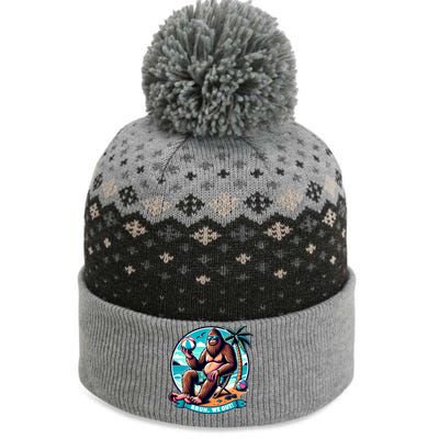 Funny Summer Bigfoot Beach Vacation Bruh We Out Cool Gift The Baniff Cuffed Pom Beanie