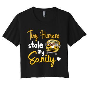 Funny School Bus Driving School Bus Driver Women's Crop Top Tee