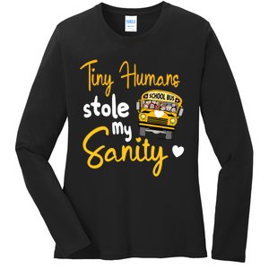 Funny School Bus Driving School Bus Driver Ladies Long Sleeve Shirt