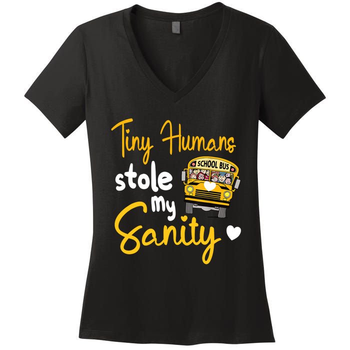 Funny School Bus Driving School Bus Driver Women's V-Neck T-Shirt