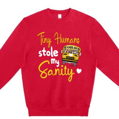 Funny School Bus Driving School Bus Driver Premium Crewneck Sweatshirt