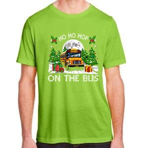 Funny School Bus Driver Ugly Christmas Ho Ho Hop On Bus Funny Gift Adult ChromaSoft Performance T-Shirt