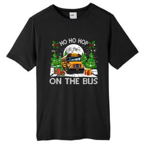 Funny School Bus Driver Ugly Christmas Ho Ho Hop On Bus Funny Gift Tall Fusion ChromaSoft Performance T-Shirt